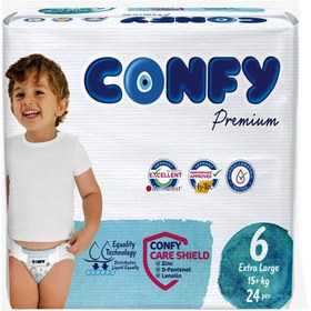 تصویر پوشک کودک کانفی سایز 6 مدل Premium بسته 24 عددی Confy Premium Size 6 Extra Large Baby Diaper