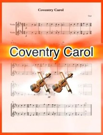 تصویر نت دوئت ویولن Coventry Carol همراه با اجرای نت ویولن‌ها 