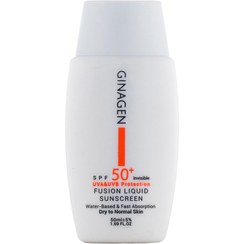 تصویر ضد آفتاب بی رنگ ژیناژن پوست خشک و نرمال ginagen sun screen for dry and normal skins SPF50 