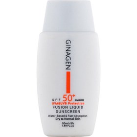 تصویر ضد آفتاب بی رنگ ژیناژن پوست خشک و نرمال ginagen sun screen for dry and normal skins SPF50 