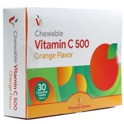 تصویر قرص ویتامین ث جویدنی 500 میلی گرم ویتامین هاوس 30 عددی Vitamin House Vitamin C 500 mg 30 Chewable Tabs