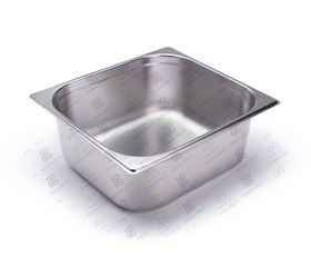 تصویر لگن بن ماری2/3 استیل ضخامت 0/8 SF ابعاد: 352 × 325 میلیمتر با درب و بدون درب