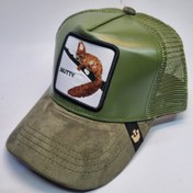 تصویر کلاه گورین پشت تور طرح سنجاب جلو چرم 