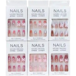 تصویر ناخن مصنوعی دخترانه شیک - پک 12 بسته ای 