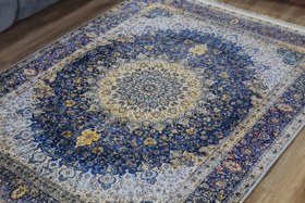 تصویر فرش آبی طلایی ۹ متری 
