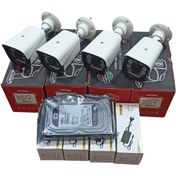 تصویر پک کامل ۴ دوربین مداربسته دید در شب رنگی فلزی 