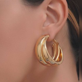 تصویر گوشواره زنانه برند زارا مدل حلقه ای استیل رنگ ثابت earing of zara