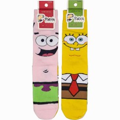 تصویر جوارب ساقدار فانتزی طرح باب اسفنجی و پاتریک کد 119 