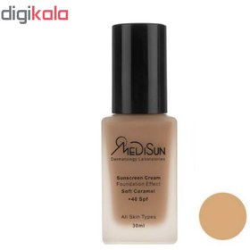 تصویر کرم پودر طبیعی سان اسکرین کرم مدیسان Soft Caramel اورجینال Sunscreen cream Natural foundation makeup Medisun