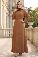 تصویر لباس Neva Style مجلسی مجلسی خرمایی منجوق دوزی شده 32150 ترابایت اورجینال 