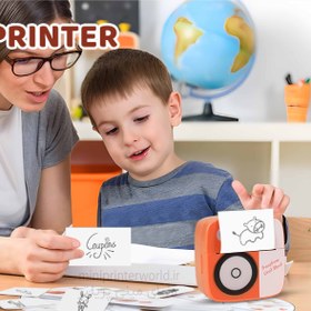 تصویر مینی پرینتر طرح دوربین با کیفیت چاپ عالی Thermal mini printer RGB