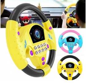 تصویر اسباب بازی مدل فرمان طرح جغجغه ای کد KX1704 Steering wheel model toy with ratchet design, code KX1704