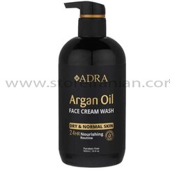 تصویر کرم شستشوی صورت روغن آرگان آدرا حجم 500 میلی لیتر Adra Argan Oil Face Cream Wash 500ml