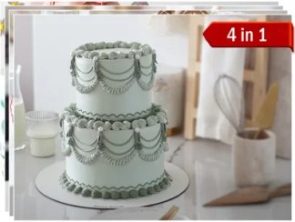 تصویر پکیج دکور کیک خامه / فوندانت به روش قنادی 