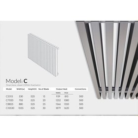 تصویر رادیاتور استیل افقی دیما رادیاتور، 20 پره مدل C7020 
