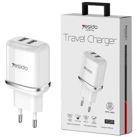 تصویر شارژر دیواری یسیدو مدل YC26 به همراه کابل تبدیل microUSB Yesido YC26 wall charger