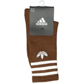 تصویر جوراب ساق دار ادیداس قهوه ای 