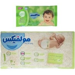 تصویر پوشک کودک مولفیکس سایز 1 بسته 40 عددی Molfix Baby Diaper Size 1 Pack of 40