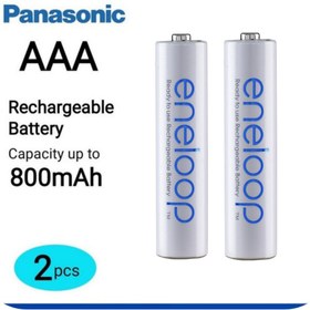 تصویر باتری نیم قلمی پاناسونیک Rechargeable 800mAh Panasonic Evolta Rechargeable AAA 800mAh Battery