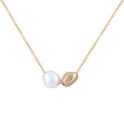 تصویر گردنبند دانه باروک طلا و مروارید 