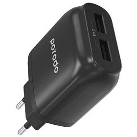 تصویر شارژر دیواری پرودو مدل Dual USB PD-0203TEU-BK Porodo Dual USB Wall Charger | PD-0203TEU-BK