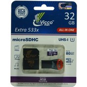 تصویر کارت حافظه رم ویکو 32 گیگ VICCO + خشاب SD + رم ریدر Vicco Man 32GB Memory Card