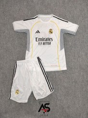 تصویر ست لباس ورزشی رئال مادرید پسرانه با چاپ امباپه - وینیسیوس / سایز ۲ 