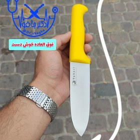 تصویر چاقوی زنجان چاقوی قصابی زنجان چاقوی سلاخی پوست کنی اصل زنجان ساخت استاد طاهری تیغه استیل فولاد ضدزنگ آلمانی چاقو زنجان 