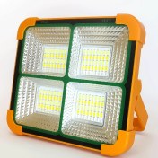 تصویر پروژکتور شارژی پاوربانک دار ۱۰۰ وات با پنل خورشیدی 