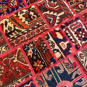 تصویر فرش چهل تیکه کلاژ گرد یک متری patchwork