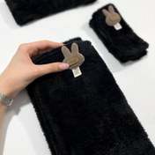 تصویر ست زمستانی 3 تکه وارمر، هدبند و دستکش - مشکی 