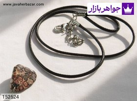 تصویر آویز سنگ جاسپر زیبا همراه بند چرمی کد 152524 