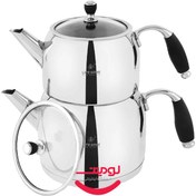 تصویر کتری و قوری استیل لایف اسمایل مدل TK1-8 ظرفیت 1 و 2 لیتر 