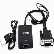 تصویر ﺗﺒﺪﯾﻞ VGA to HDMI DTECH -کد 425 