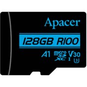 تصویر کارت حافظه MicroSDXC اپیسر A1 کلاس 10 استاندارد U3 با سرعت 100MB ظرفیت 128 گیگابایت Apacer Class10 UHS-I U3 A1 MicroSDXC 128GB