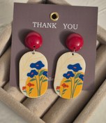 تصویر گوشواره پلیمری مدل گل رنگی 