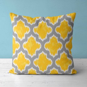 تصویر کوسن طوسی زرد 