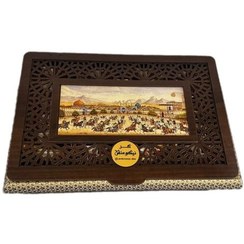 تصویر گز 40 درصد مغز پسته جعبه چوبی خاتم بزرگ 