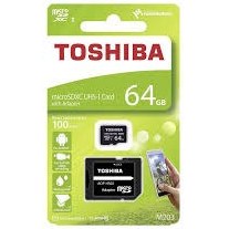 تصویر مموری برند توشیبا ظرفیت 64 گیگابایت Toshiba M203 Class 10 UHS-I U1 100MBps SDXC 64GB With Adaptor