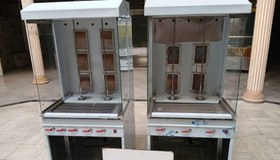 تصویر فر کباب ترکی شاورما دو سیخ شش شعله ایستاده 