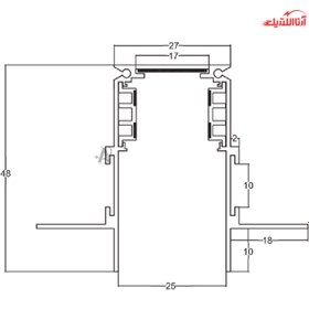 تصویر ریل مگنت توکار SH-MPR-1M شعاع 