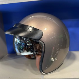 تصویر کلاه کاسکت بدون فک وسپا rapido مدادرنگی -قهوه ای متالیک 