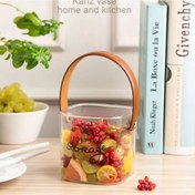 تصویر گلدان و یخدان دسته چرمی 