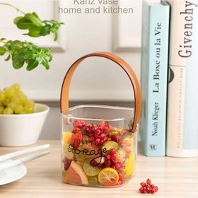 تصویر گلدان و یخدان دسته چرمی 