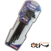 تصویر ست آچار آلن مشکی فوق بلند ۹ عددی ساواکو 