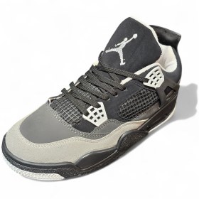 تصویر کفش بسکتبال نایک ایر جردن ۴ مشکی طوسی 