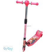 تصویر اسکوتر فلزی مکسو طرح خرس میشا با تحمل وزن بالا و چرخ ژله ای 