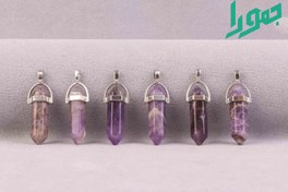 تصویر آویز سنگ آمیتیست معدنی برزیل (مدل گلکسی) 