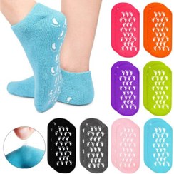 تصویر جوراب ضد ترک پا مدل سیلیکونی - صورتی Anti-crack socks, silicone model