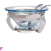 تصویر سوفله سالاد خوری طرح یونیک مدل پافیلی همراه با قاشق و چنگال 